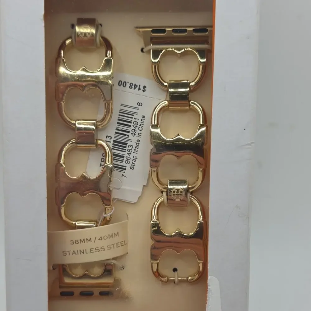 Tory Burch Gold Stainless Steel Strap Band for Apple Watch 38/40mm TBW4001